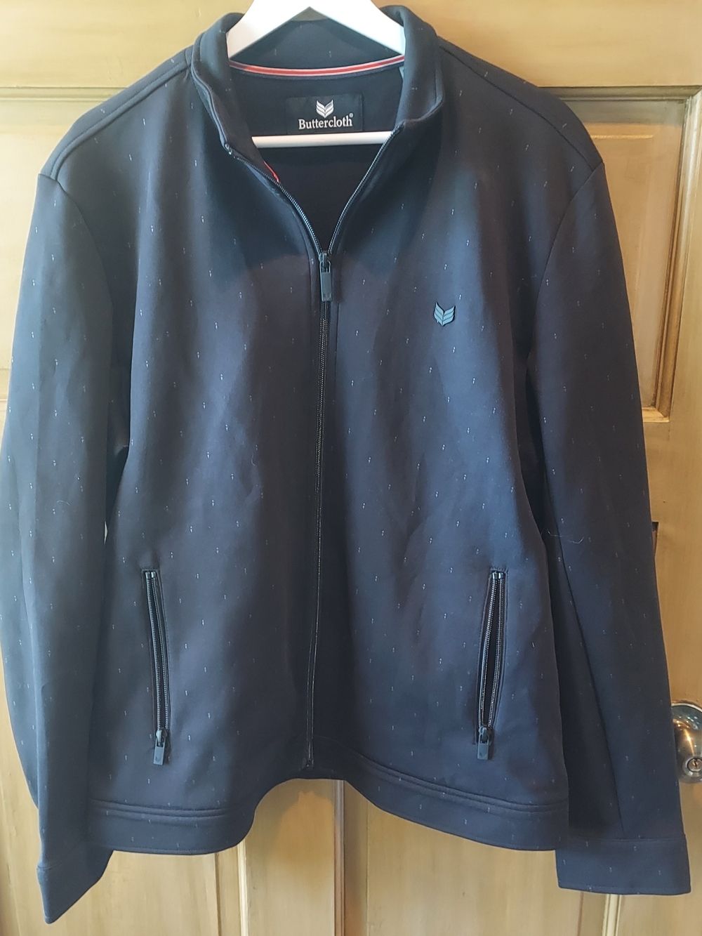 Buttercloth Mens Black Full-Zip Jacket Size Large